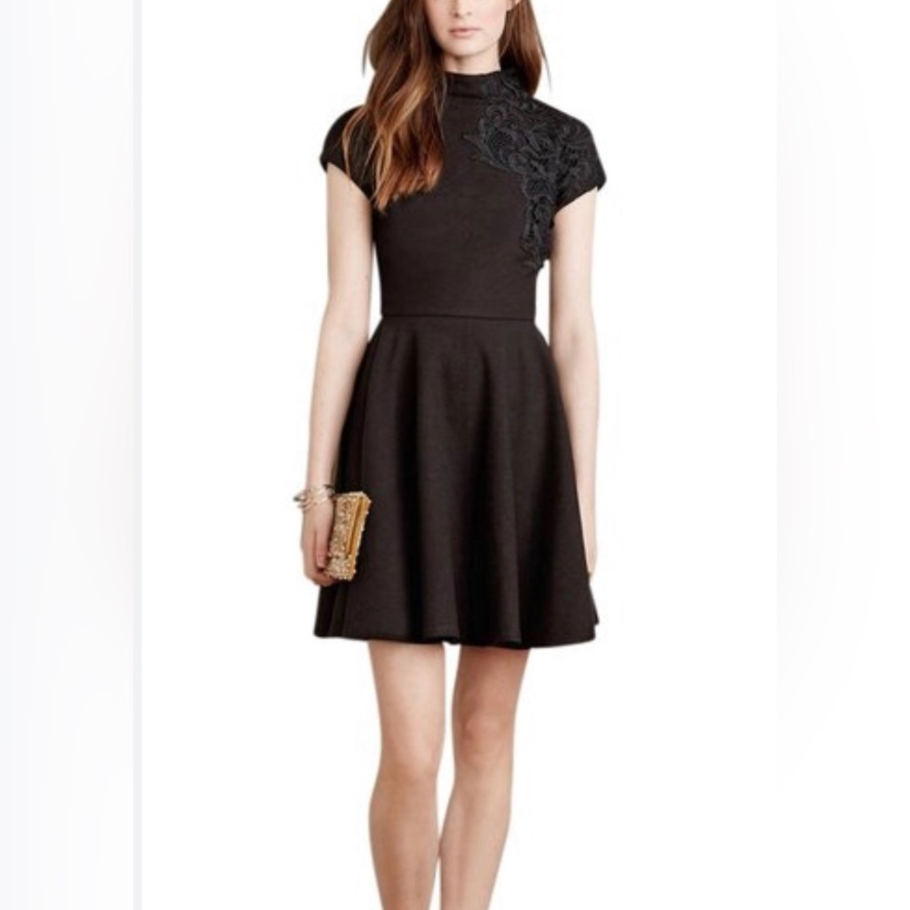 Plenty by Tracy Reese black embroidery fit flare dress. Size 0